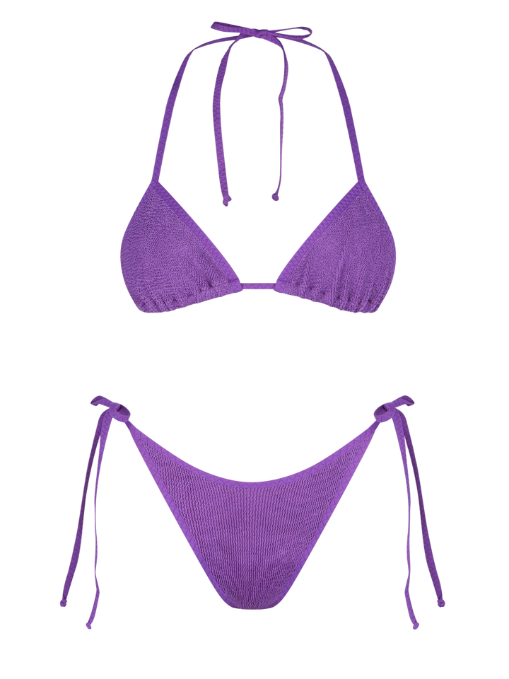 Woman purple crinkle triangle bikini - MC2 Saint Barth