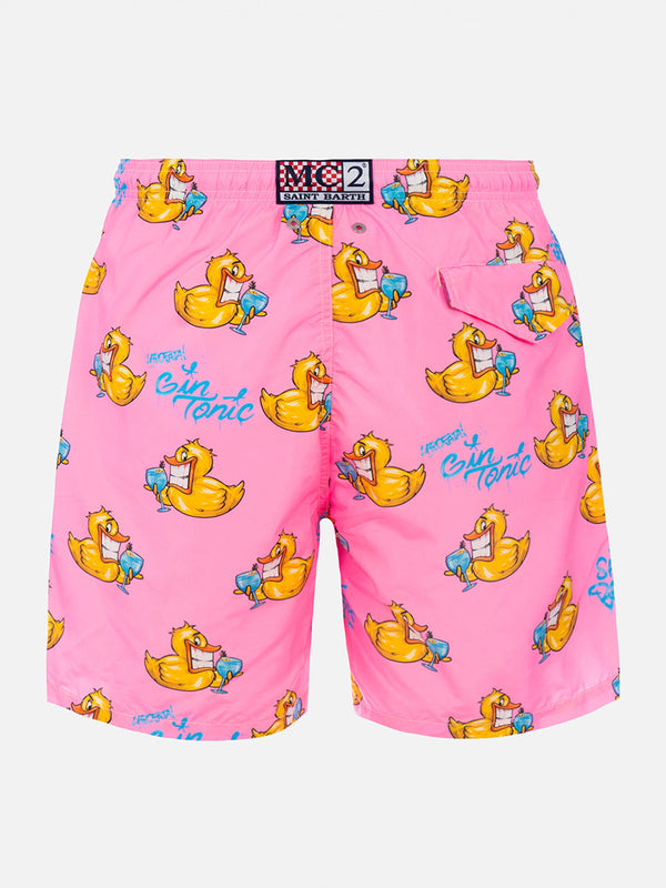 Man lightweight fabric swim-shorts Lighting with Cryptopuppets print | CRYPTOPUPPETS SPECIAL EDITION