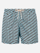 Man light fabric swim shorts with Cremino print | Algida® Special Edition