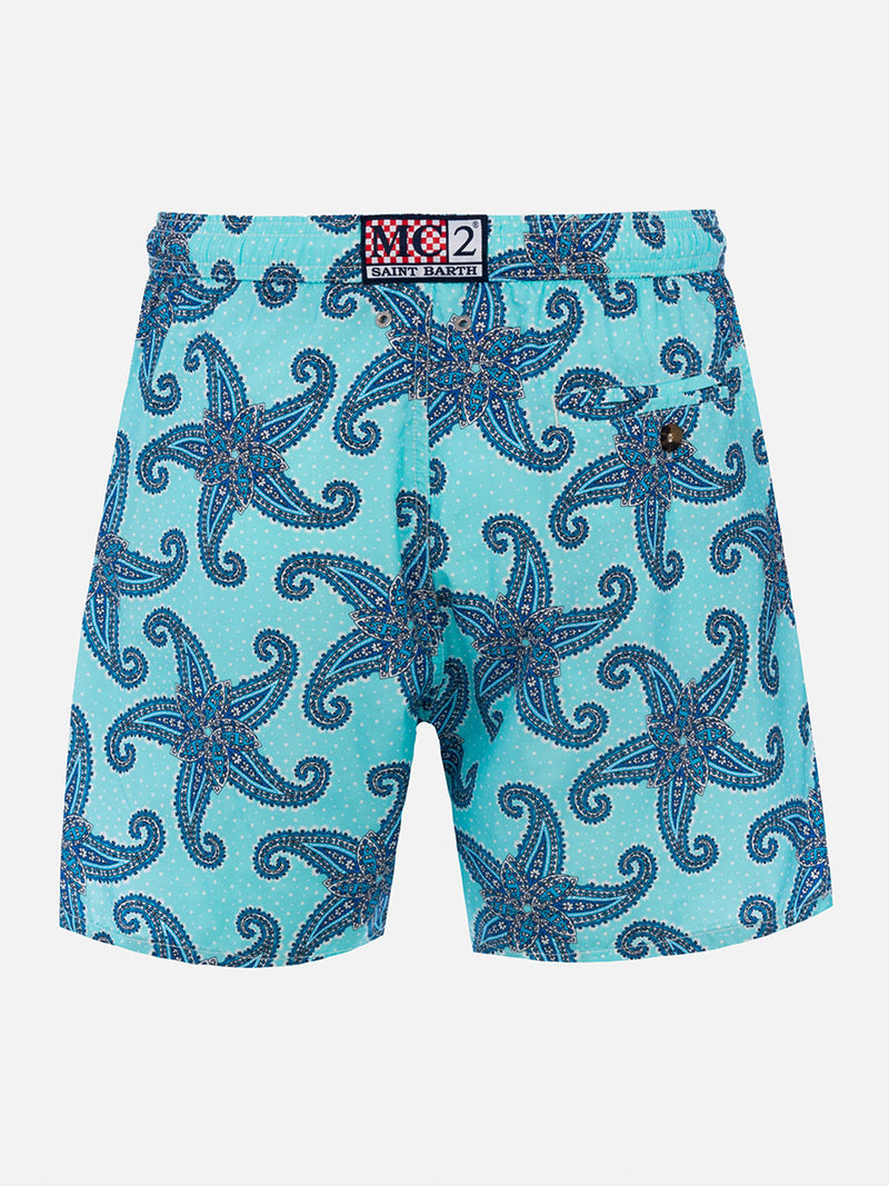 Man lightweight fabric swim-shorts Lighting 70 with paisley print