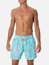 Man lightweight fabric swim-shorts Lighting 70 with paisley print