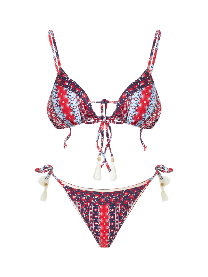 Freche Damen-Badehose mit Zigeuner-Print