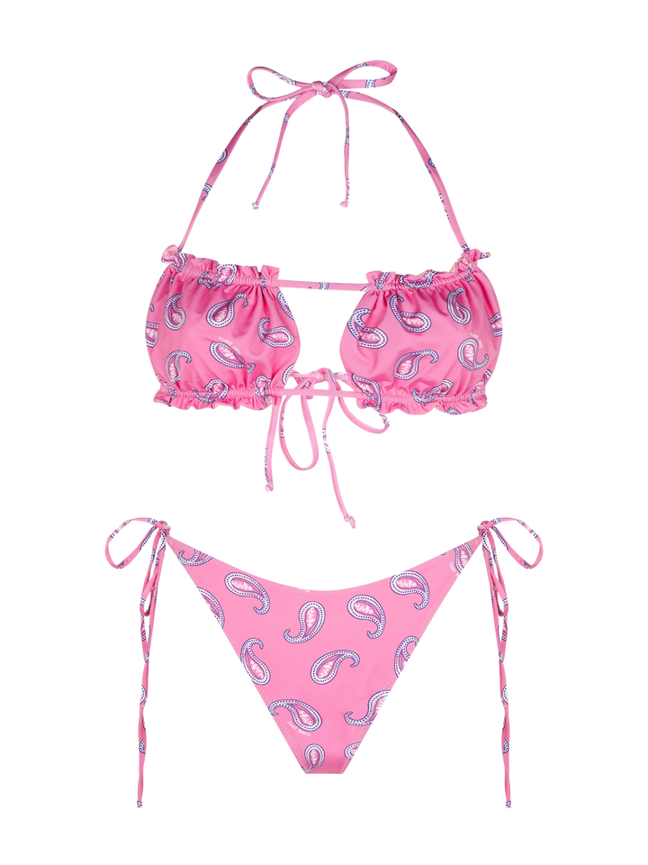 Bandeau-Bikini für Damen mit Paisley-Print