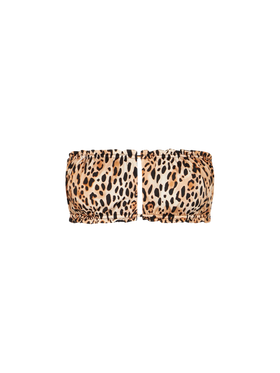 Costume da bagno donna top a fascia con stampa leopardata