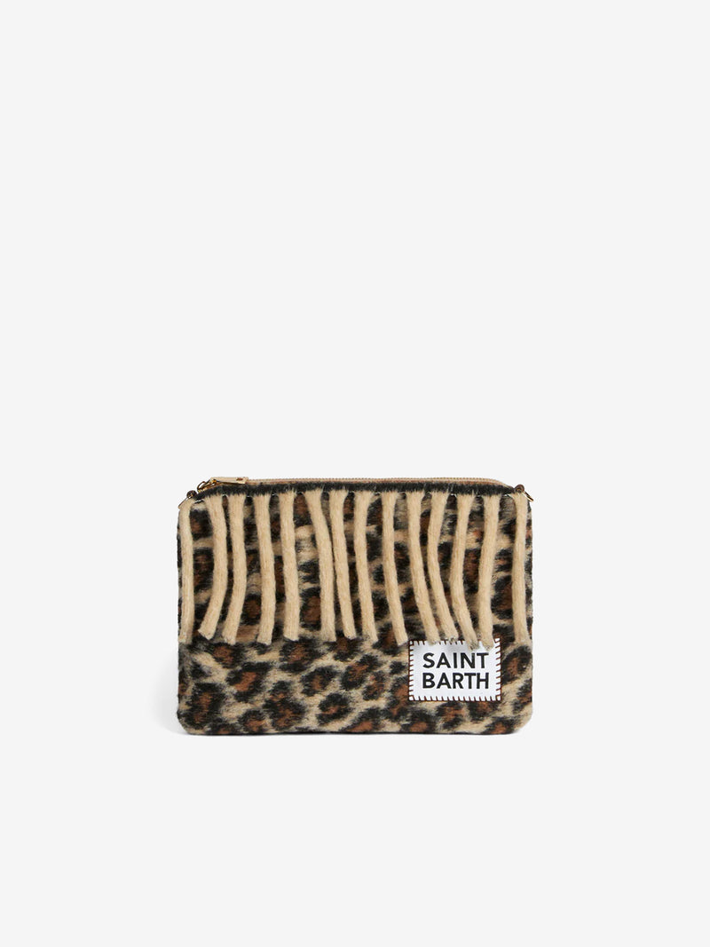 Parisienne blanket crossbody pouch bag with animalier print