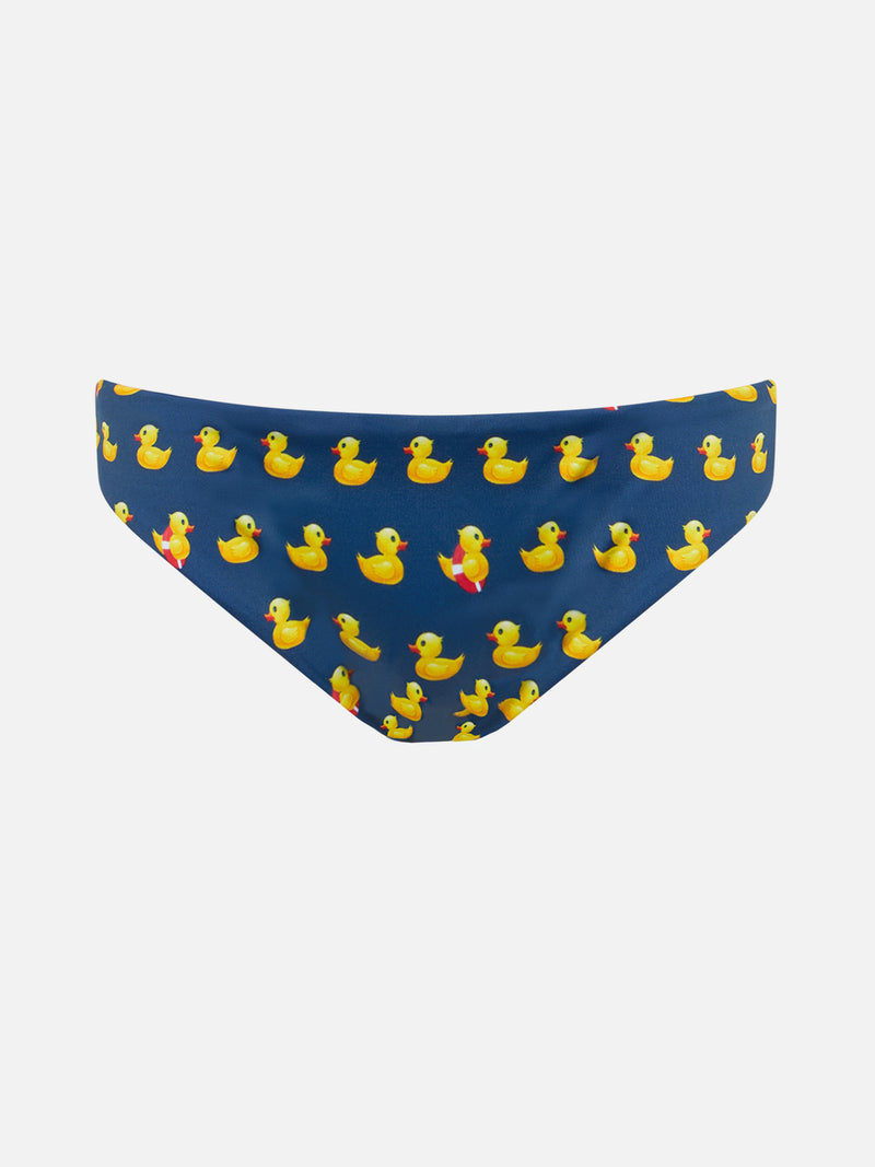 Mädchen-Badehose mit Schleife und Enten-Print