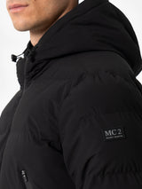 Schwarze Steppjacke mit Kapuze für Herren von Maier