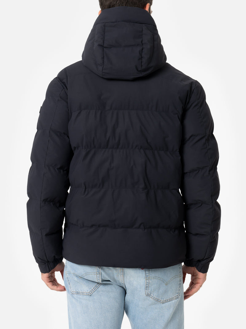 Man navy blue hooded puffer jacket Maier