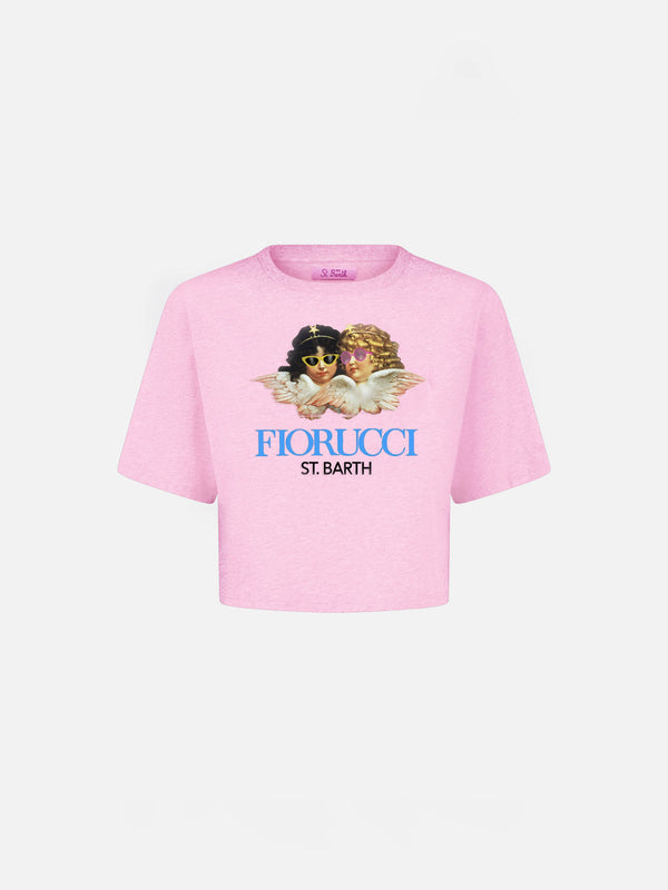 Woman crop t-shirt with Fiorucci Angel print | FIORUCCI SPECIAL EDITION