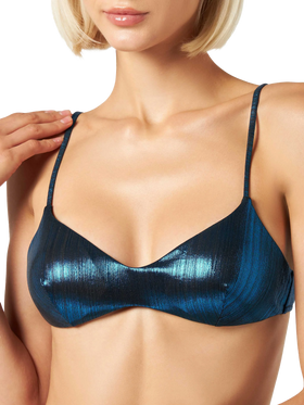 Woman lamina blue bralette top