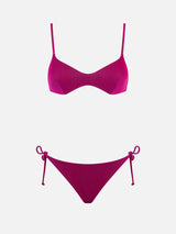 Woman fuchsia bralette bikini