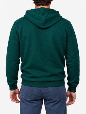 Pull à capuche Mahony en laine de couleur unie verte 