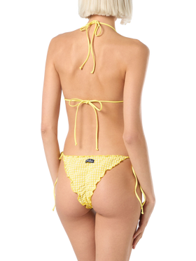 Woman seersucker cheeky swim briefs Miami