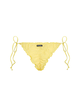 Woman seersucker cheeky swim briefs Miami