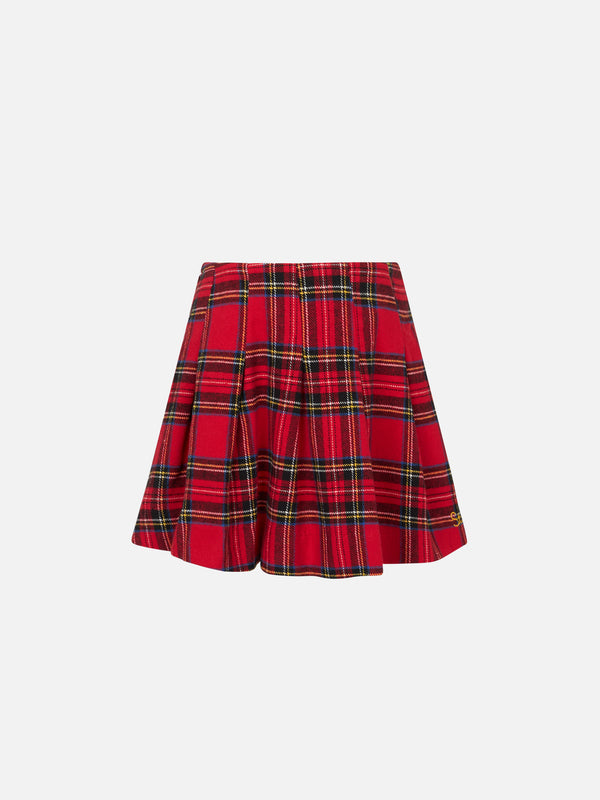 Girl flannel skirt with tartan print