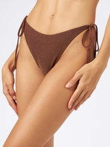 Woman brown swim briefs