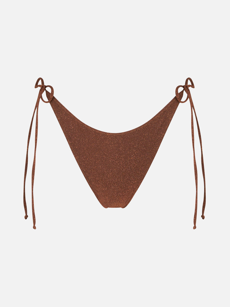 Woman brown swim briefs