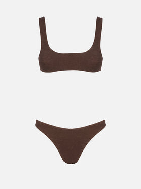 Bikini de bralette arrugado marrón de mujer Naima Elise 