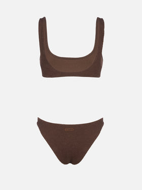 Bikini de bralette arrugado marrón de mujer Naima Elise 