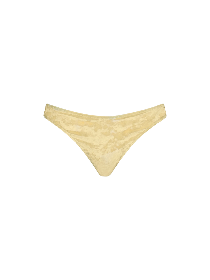 Bikini da donna a triangolo in ciniglia giallo Leah Naomi
