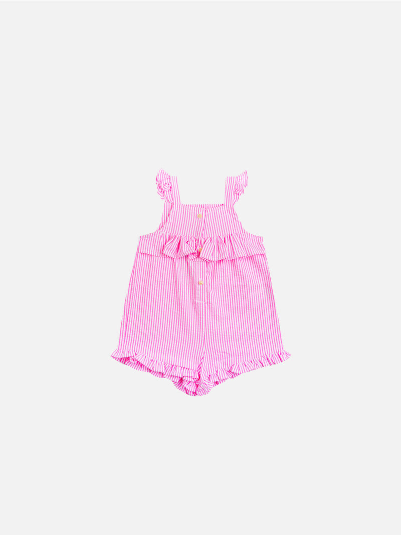 Little pink striped print baby dress