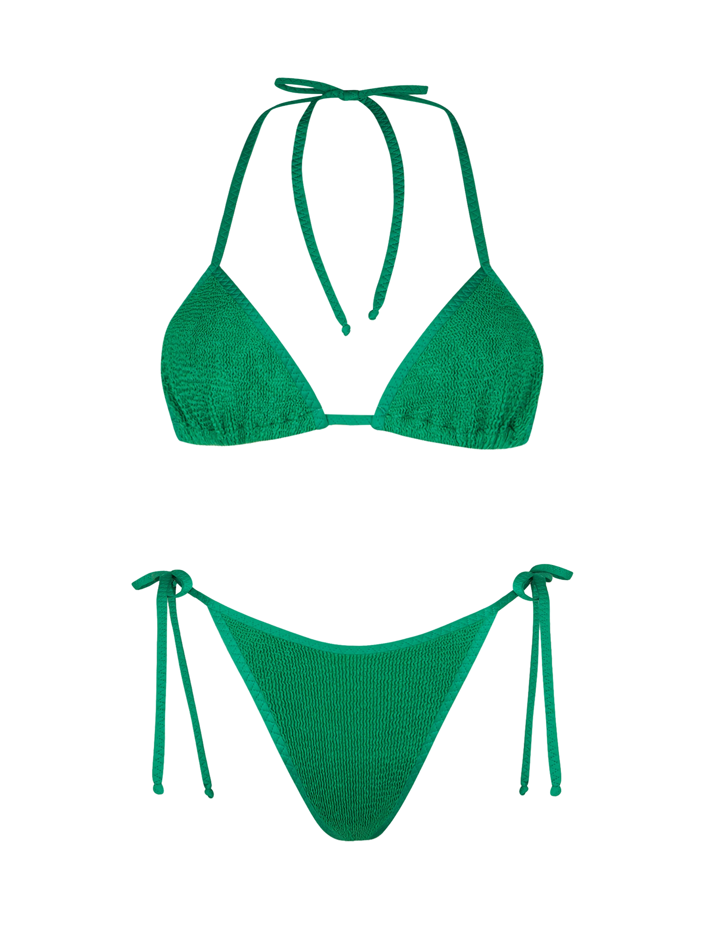 Woman green crinkle triangle bikini - MC2 Saint Barth