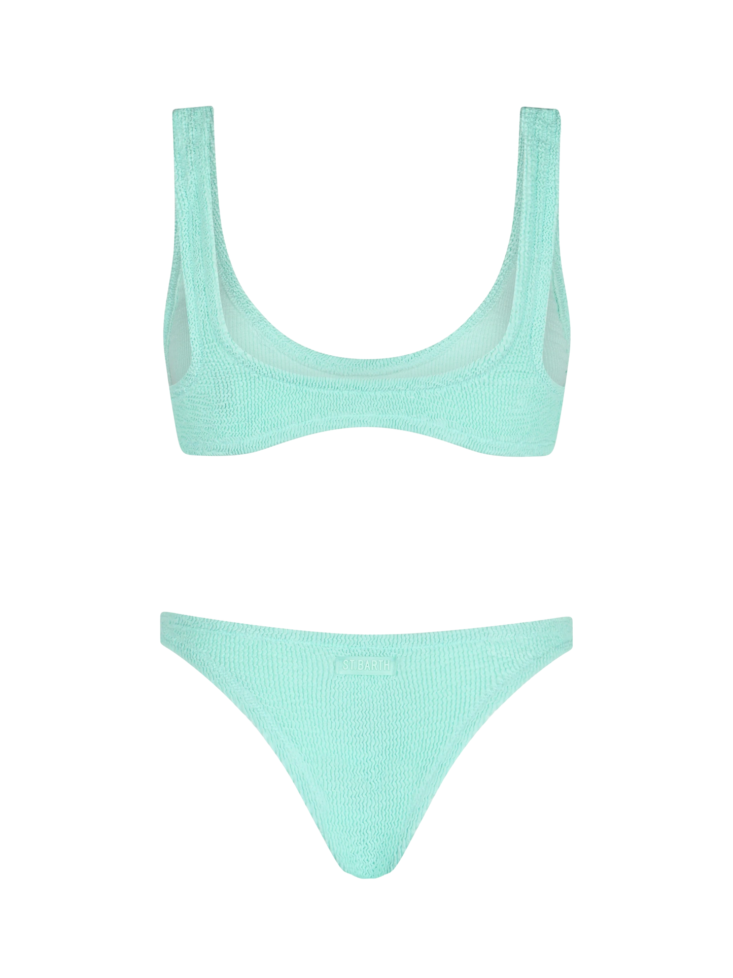 Salbeigrüner, winziger Crinkle-Bikini für Damen von Pamy Naomi