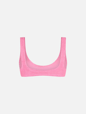 Bralette da donna rosa micro crinkle Pamy
