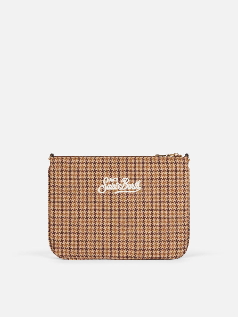 Parisienne cross body pouch bag  with mini check pattern