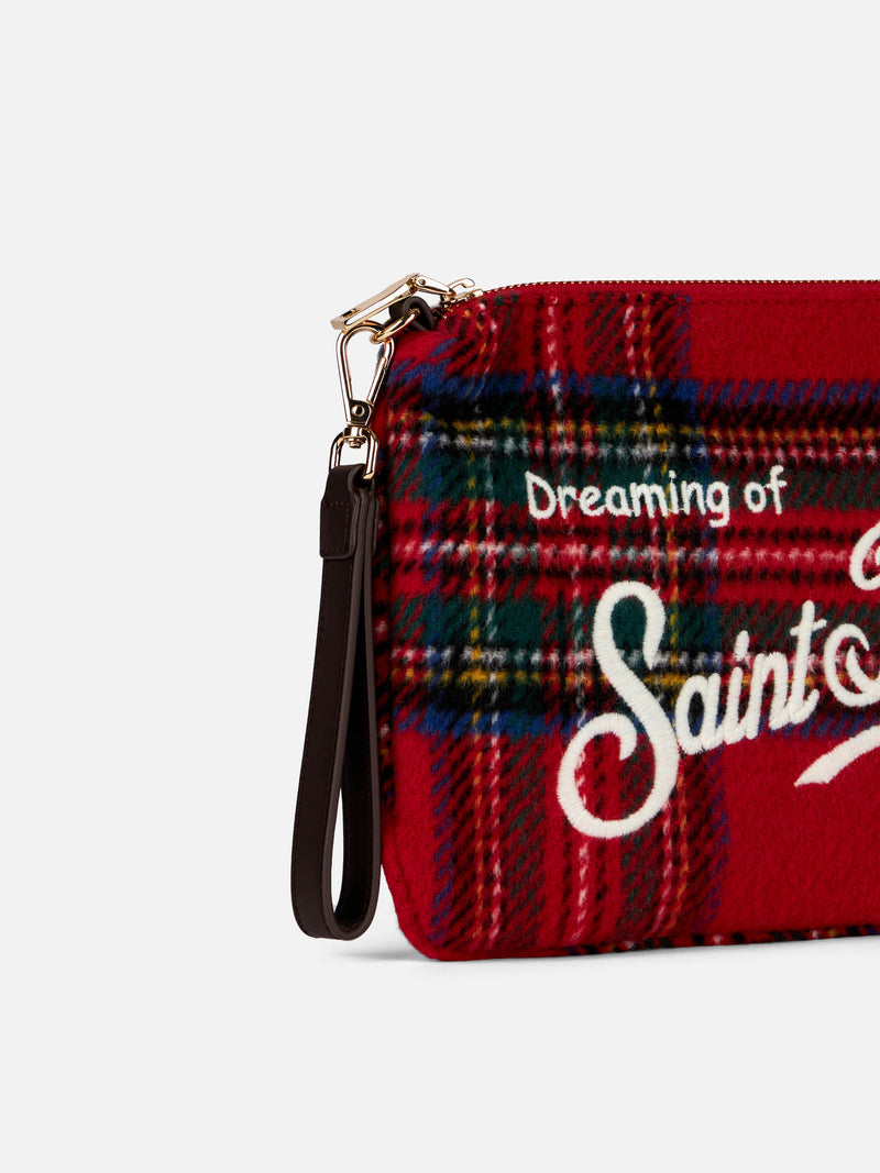 Pouch a tracolla Parisienne con motivo tartan