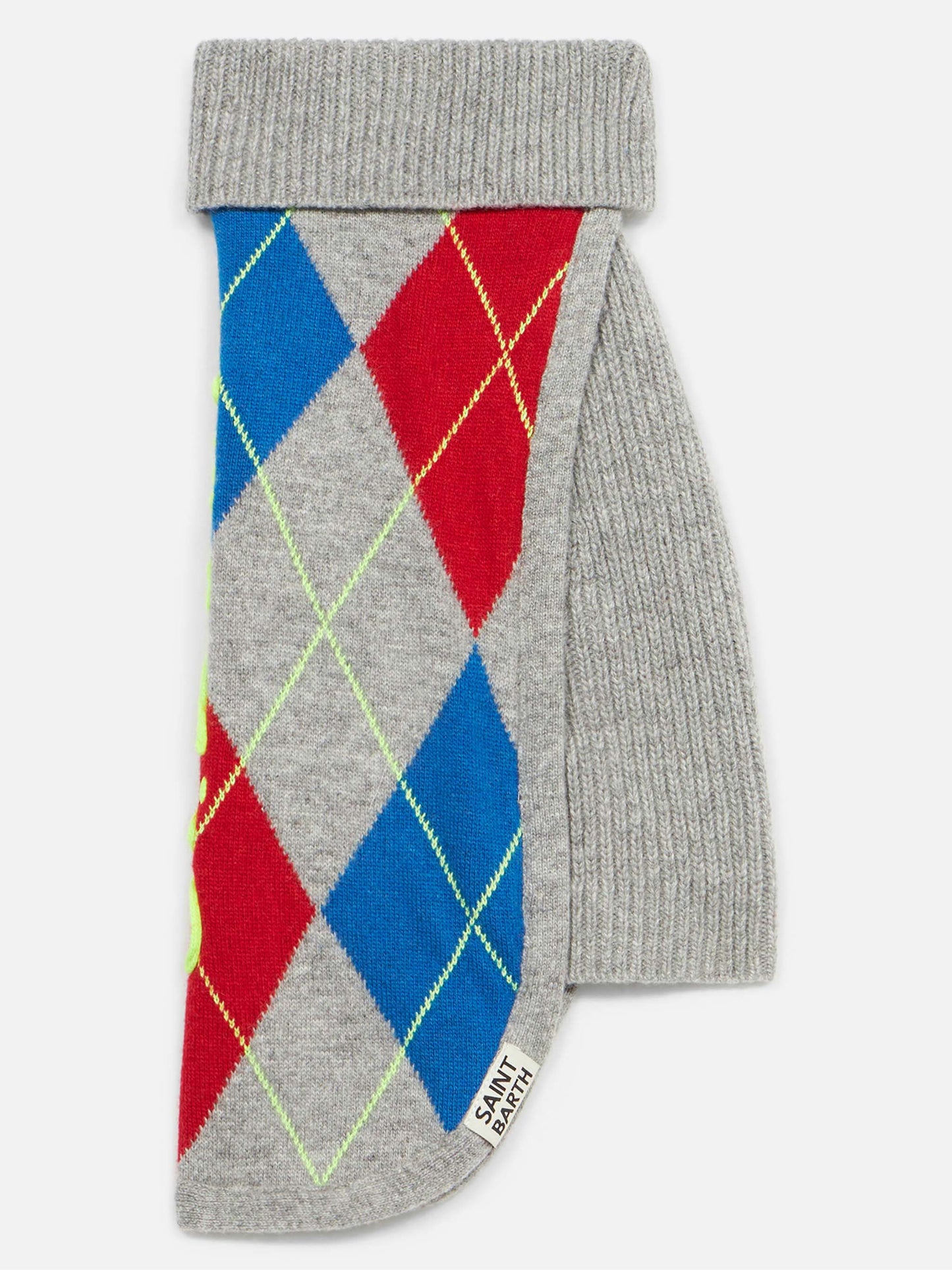 Dog sweater with argyle print