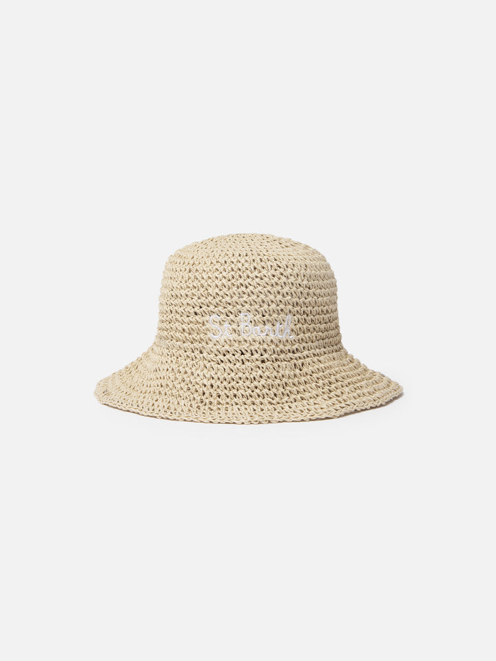 Cappello di paglia stile secchiello Polly
