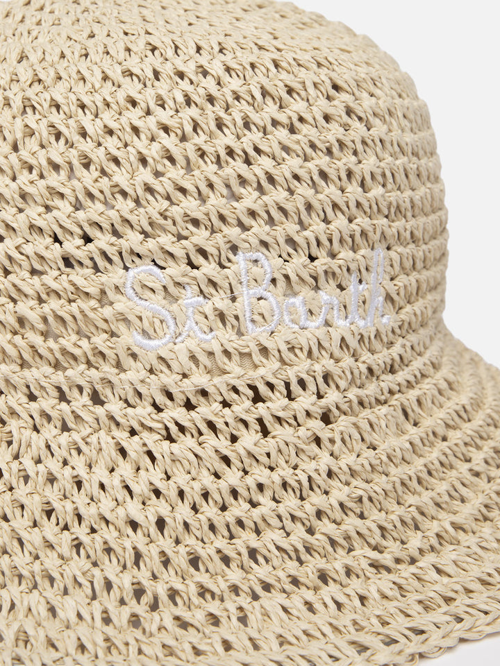 Cappello di paglia stile secchiello Polly
