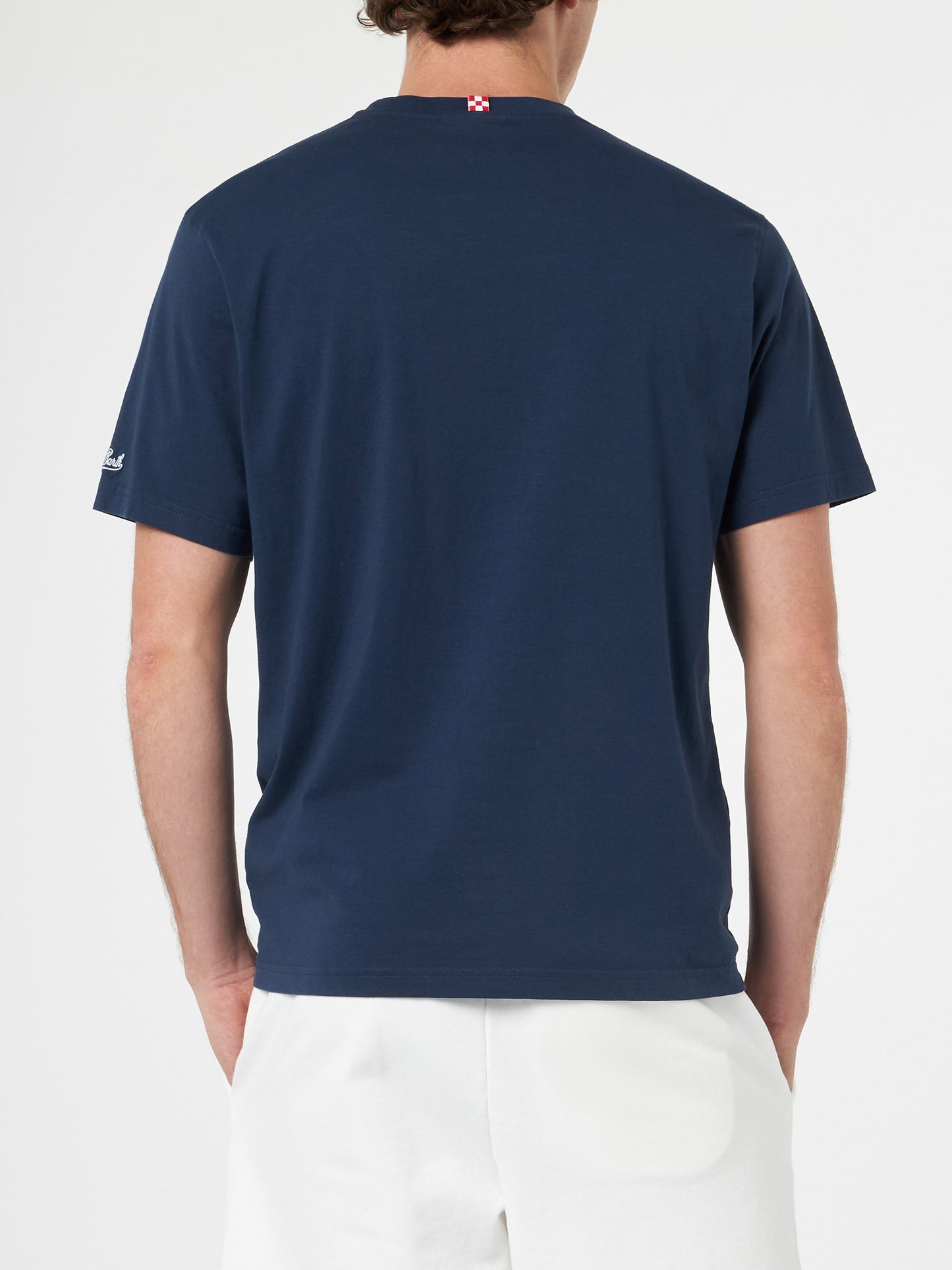 Klassisches Herren-T-Shirt aus Baumwolljersey „Portofino“ mit „Mi girano le palline“-Stickerei | INSULTI LUMINOSI SONDEREDITION