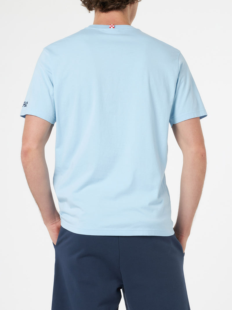 Herren-T-Shirt „Portofino“ aus Baumwolljersey in klassischer Passform mit „Mi fai volare“-Stickerei