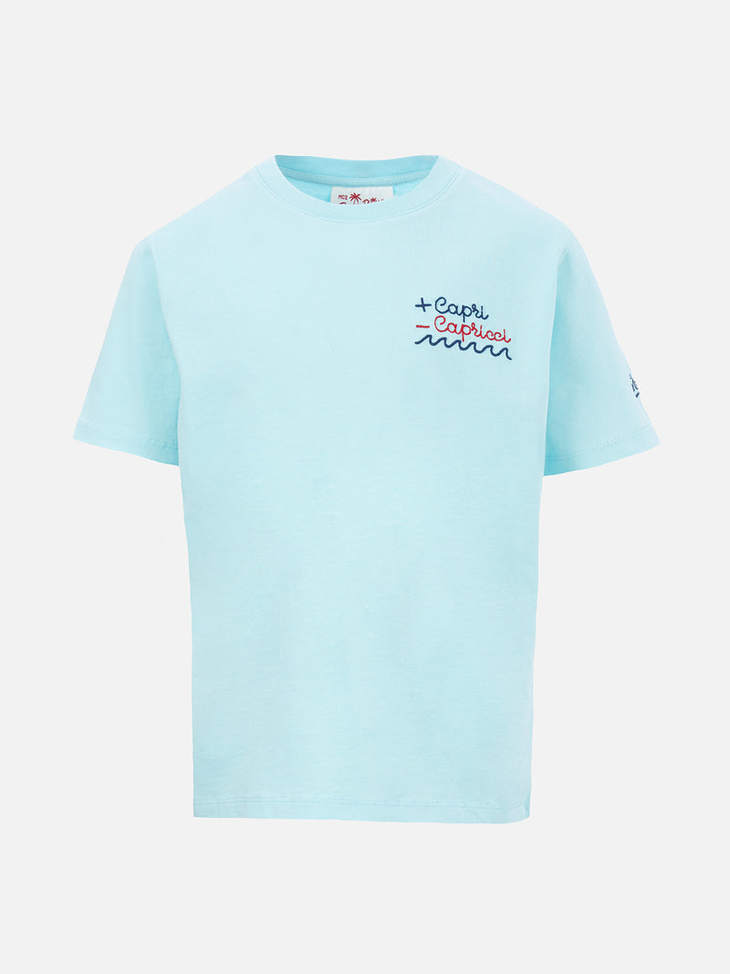 T-shirt da bambino in jersey di cotone Portofino Jr con + ricamo Capri - Capricci | EDIZIONE SPECIALE INSULTI LUMINOSI