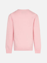 Girl crewneck pink sweater with Pink Panther Ancora Tu? Print | THE PINK PANTHER SPECIAL EDITION