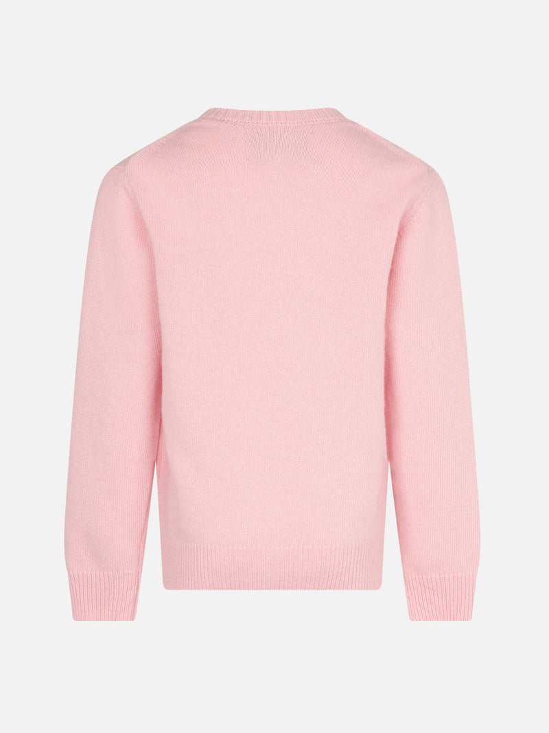 Maglione da bambina a girocollo rosa con Pantera Rosa Ancora Tu? Stampa | EDIZIONE SPECIALE LA PANTERA ROSA