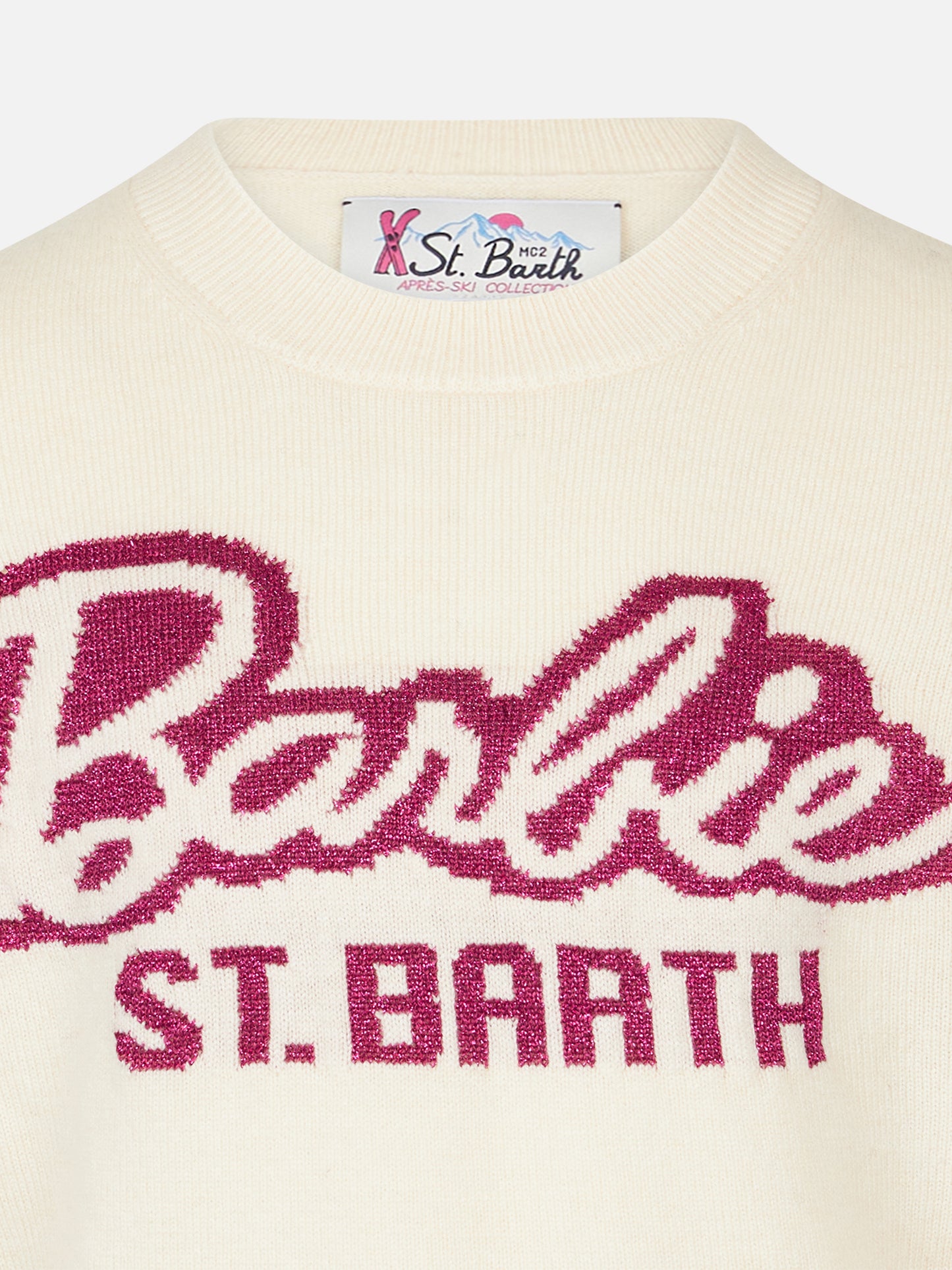Maglione da bambina a girocollo bianco con stampa Barbie | EDIZIONE SPECIALE BARBIE