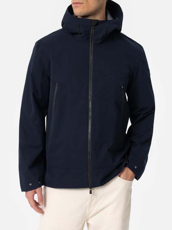 Giacca con cappuccio da uomo blu navy 3 strati Parson