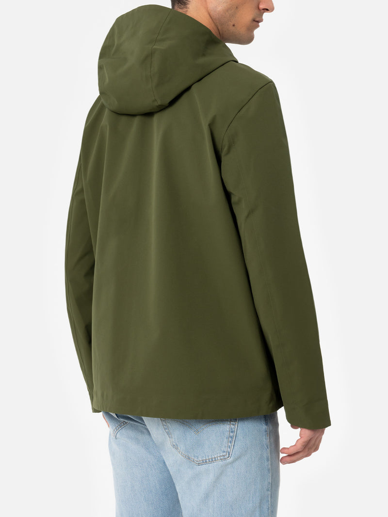 Man military green 3-layers hooded jacket Parson