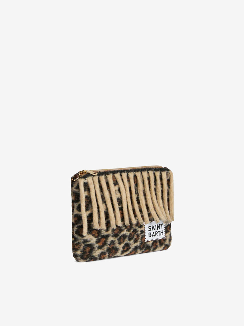 Parisienne Decke Umhängetasche Clutch mit Animalier-Print