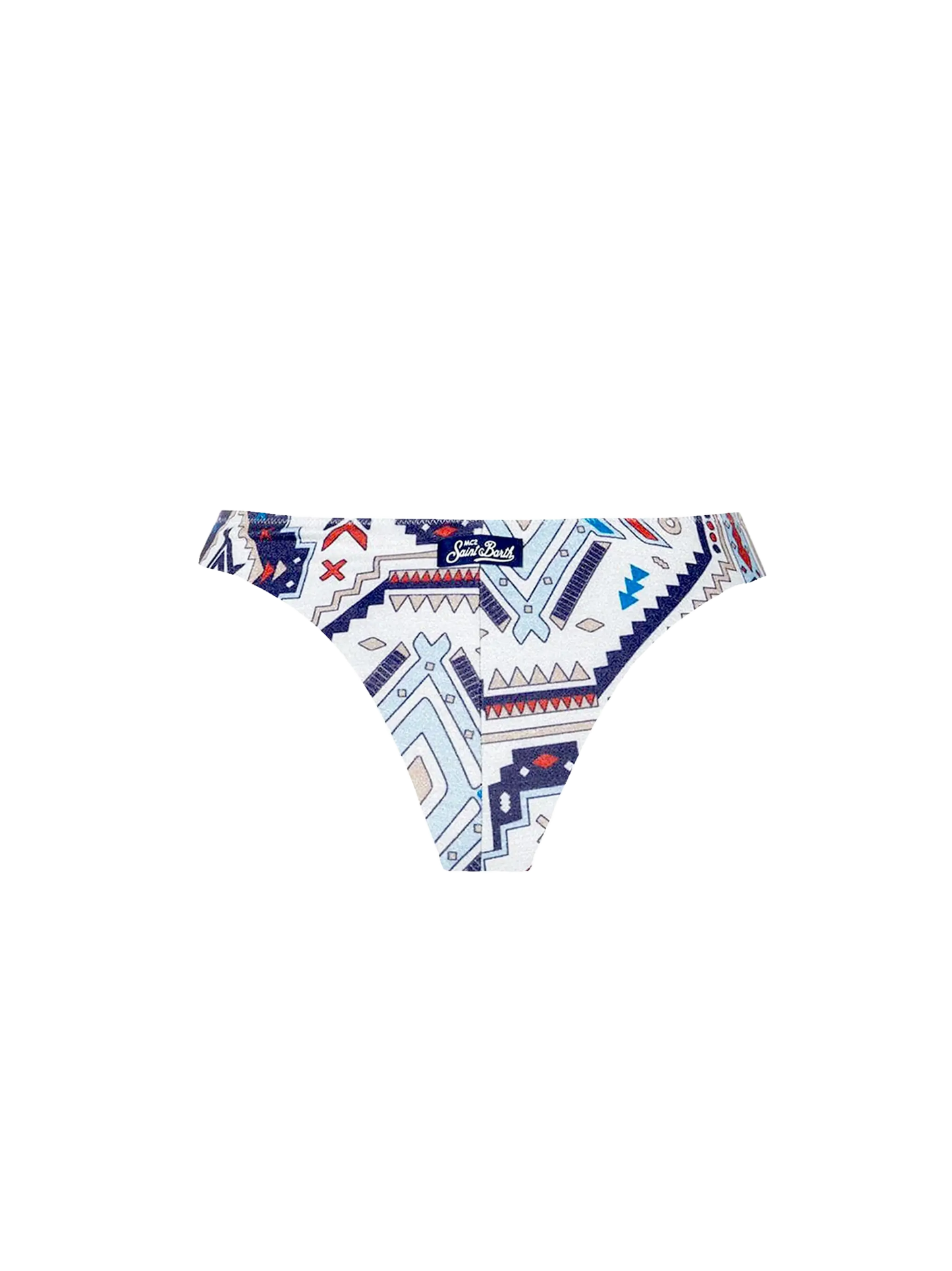 Woman cheeky swim briefs with aztec print