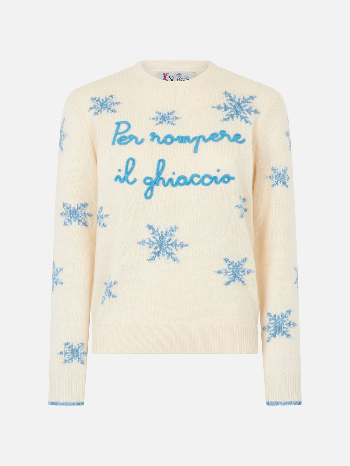 Maglione da donna girocollo con ricamo Per Rompere il Ghiaccio