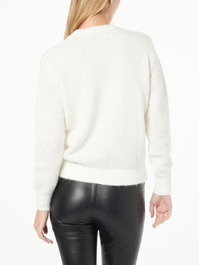 Woman sweater with Snoopy and Woodstock jacquard and rhinestones heart | SNOOPY PEANUTS™ SPECIAL EDITION