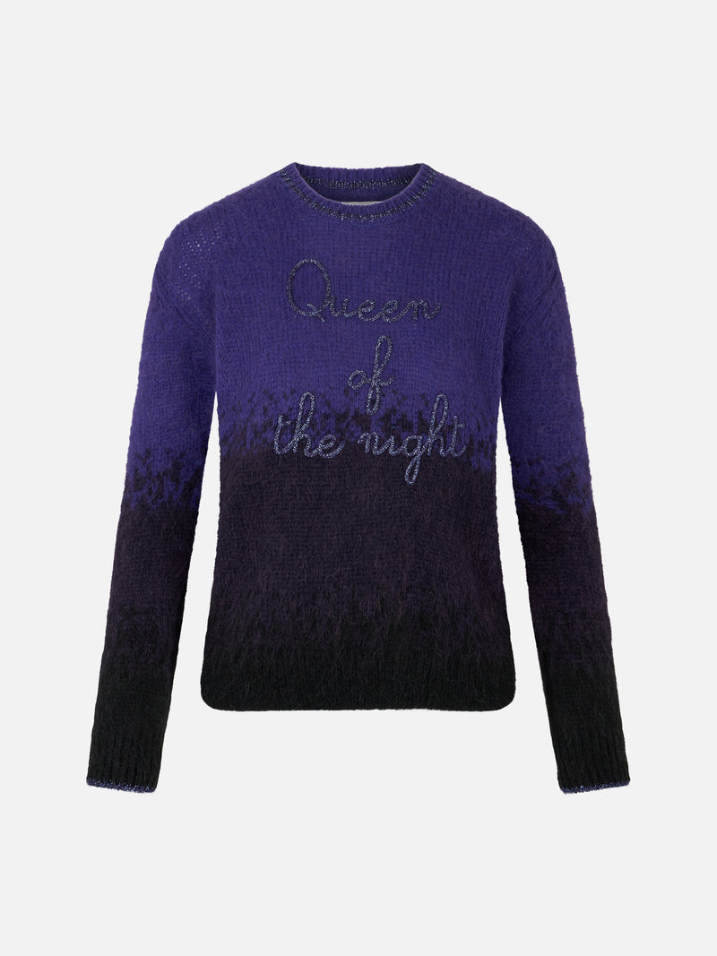 Maglione morbido da donna girocollo con ricamo Queen of the Night