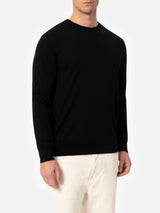 Man Regent black merino wool sweater