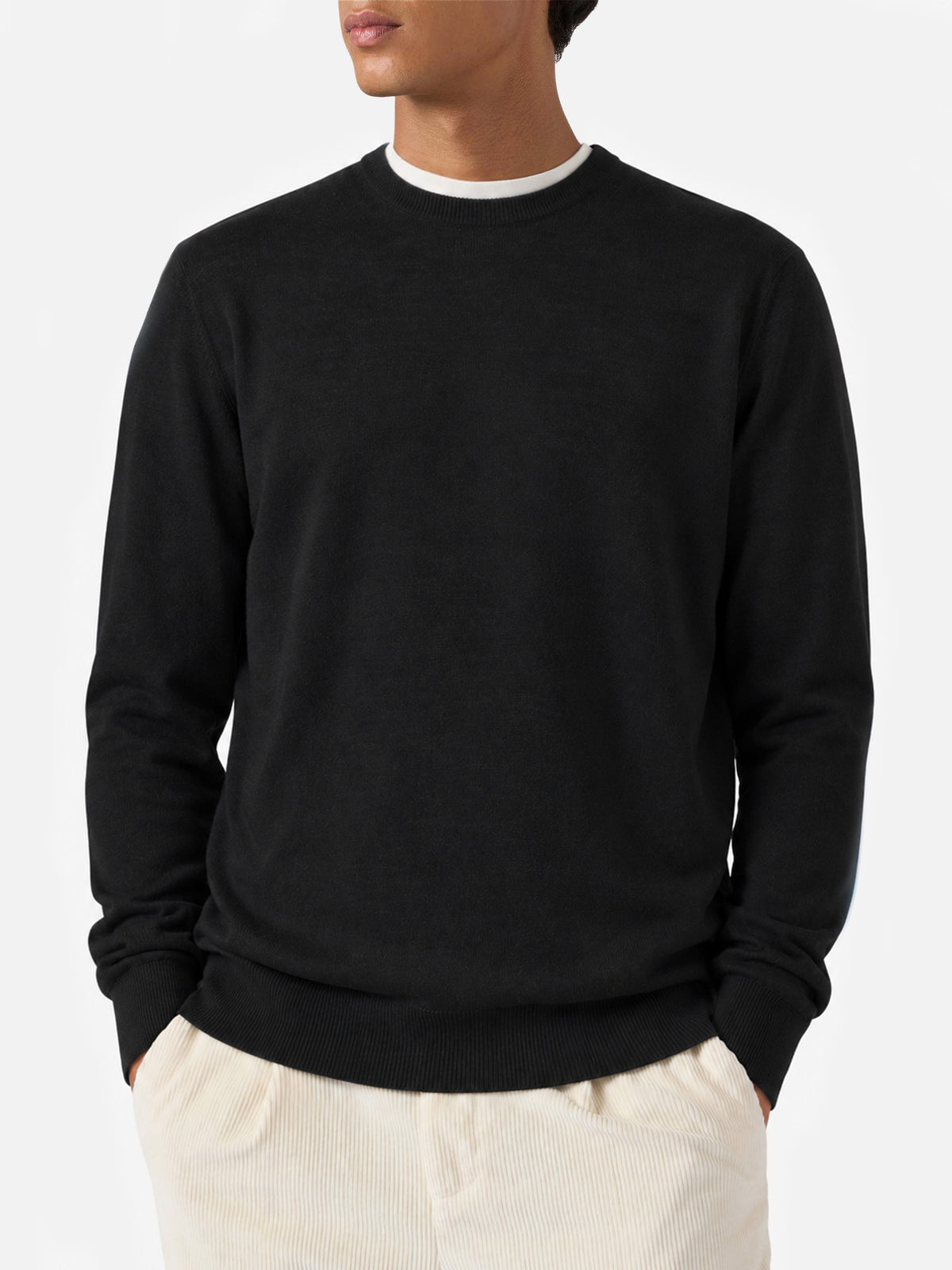 Maglione Regent Light nero in lana merino