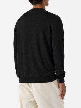 Maglione Regent Light nero in lana merino