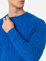 Man bluette blended cashmere crewneck sweater Regent